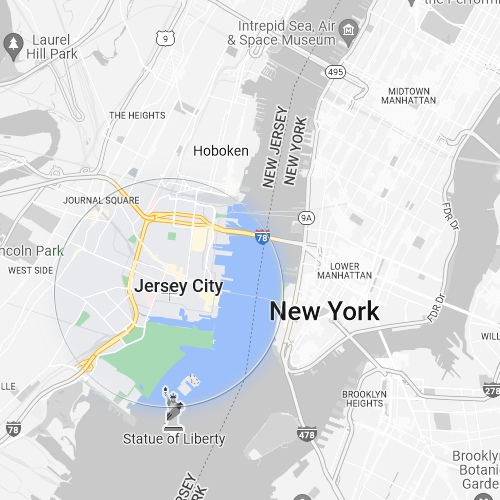 map jersey city color focus